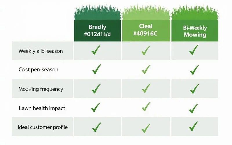 Weekly vs bi-weekly mowing comparison chart